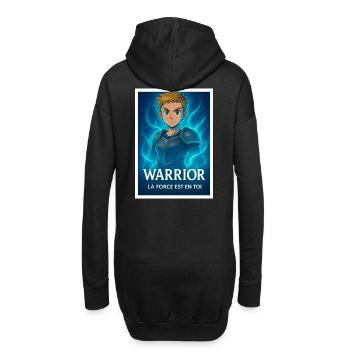 Blauer Aura-Krieger - Hoodie-Kleid - Schwarz - Hinten
