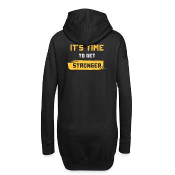 Es ist Zeit stärker zu werden - Hoodie-Kleid - Schwarz - Hinten