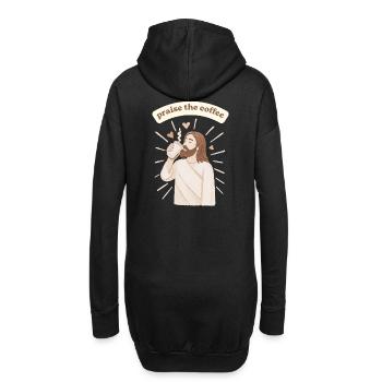 Praise the coffee - weirdpeoplelovethis. - Hoodie-Kleid - Schwarz - Hinten