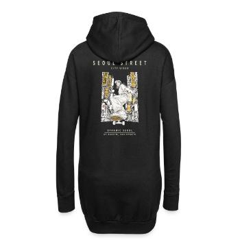 Seoul Street City Vibes - Hoodie-Kleid - Schwarz - Hinten