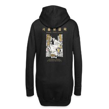 Korean Street Mood Design - Sweat-shirt à capuche long Femme - noir - Dos