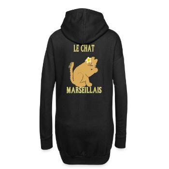 Le Chat Marseillais Floral - Sweat-shirt à capuche long Femme - noir - Dos