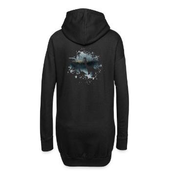 Brachiosaure de dinosaure sur aquarelle et or - Sweat-shirt à capuche long Femme - noir - Dos
