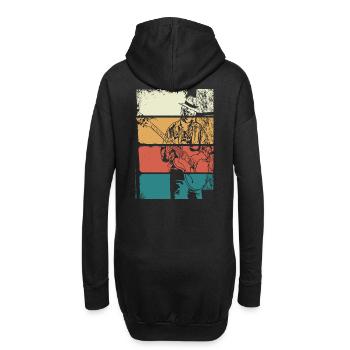 Guitariste de Blues Vintage - Sweat-shirt à capuche long Femme - noir - Dos
