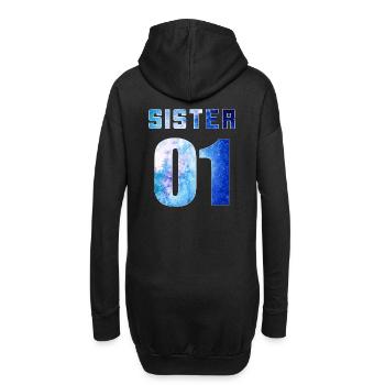 sister 01 sister 02 sister 03 Galaxy style - Hoodie-Kleid - Schwarz - Hinten