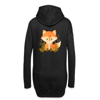 Süßer Fuchs - Hoodie-Kleid - Schwarz - Hinten