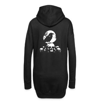 Grand corbeau mystique assis sur des godilles - Sweat-shirt à capuche long Femme - noir - Dos