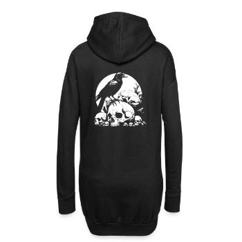 Grand corbeau mystique assis sur des godilles - Sweat-shirt à capuche long Femme - noir - Dos