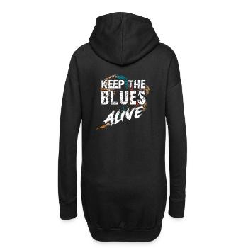 Der Blues lebt Keep the Blues alive - Hoodie-Kleid - Schwarz - Hinten