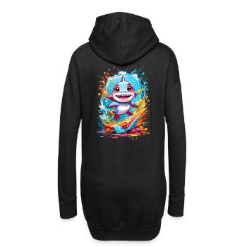 Requin - Sweat-shirt à capuche long Femme - noir - Dos