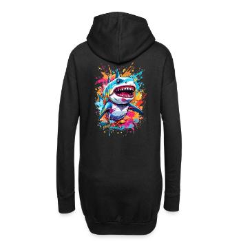Requin - Sweat-shirt à capuche long Femme - noir - Dos