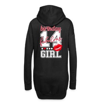 14 ans quatorze quatorze 14 ans fille cadeaux - Sweat-shirt à capuche long Femme - noir - Dos
