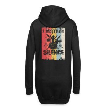 I Destroy Silence - Hoodie-Kleid - Schwarz - Hinten