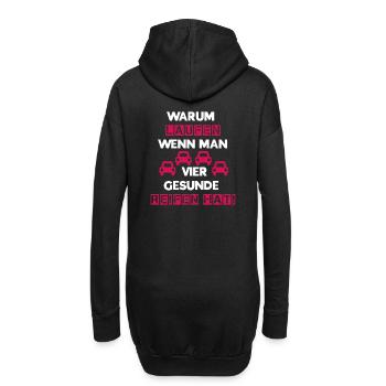 Reifen weiß rot - Hoodie-Kleid - Schwarz - Hinten