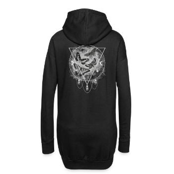 Schmetterlinge Vintage - Hoodie-Kleid - Schwarz - Hinten