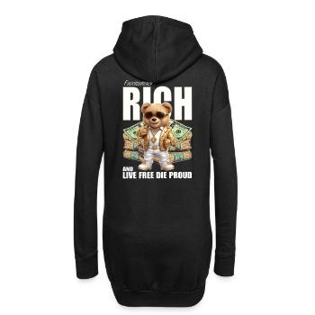 FUCKIN RICH LIVE FREE DIE PROUD - Hoodie-Kleid - Schwarz - Hinten