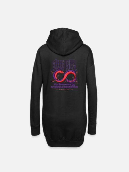 Elektrischer Aal - Hoodie-Kleid - Schwarz