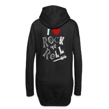 I Love Rock 'n' roll Rockabilly Rock and roll Herz - Hoodie-Kleid - Schwarz - Hinten