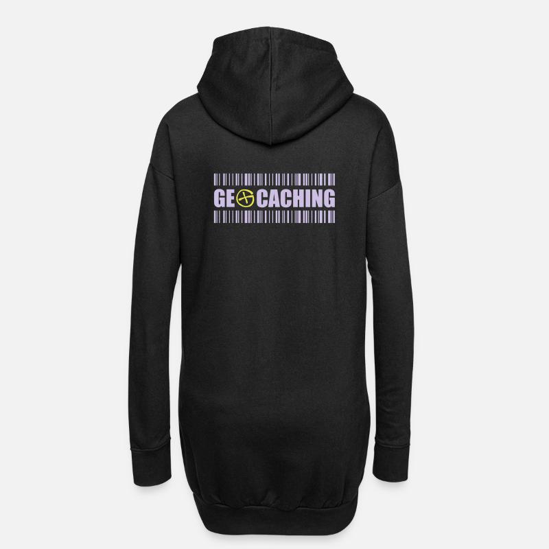 Geocaching Barcode - 2colors - 2O12 - Hoodie-Kleid - Schwarz