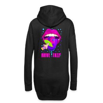 Rave Trip - Hoodie-Kleid - Schwarz - Hinten