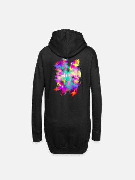 Holi Festival - Hoodie-Kleid - Schwarz
