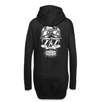 tête de mort 05 chemise de moto halloween tuning evil - Sweat-shirt à capuche long Femme - noir - Dos