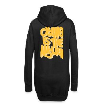 Cycling is the answer gelb - Hoodie-Kleid - Schwarz - Hinten