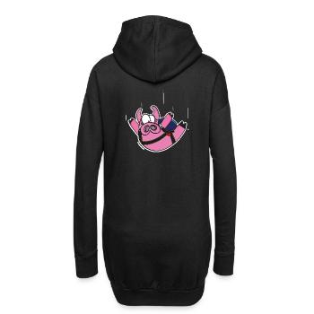 Poops "Freifall" - Hoodie-Kleid - Schwarz - Hinten