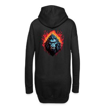 wütender Pavian mit langen Zähnen - Hoodie-Kleid - Schwarz - Hinten