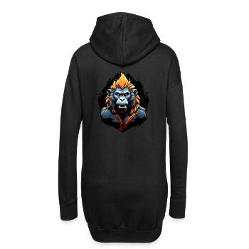 wütender Pavian mit langen Zähnen - Hoodie-Kleid - Schwarz - Hinten