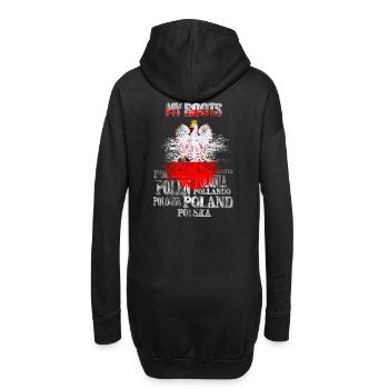 Polska Poland Mes racines - Sweat-shirt à capuche long Femme - noir - Dos
