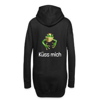 Petite grenouille mignonne - Embrasse-moi - Sweat-shirt à capuche long Femme - noir - Dos