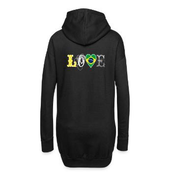 Amour Brésil Blanc - Sweat-shirt à capuche long Femme - noir - Dos