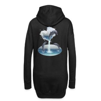 The Heart From The Dolphins - Hoodie-Kleid - Schwarz - Hinten
