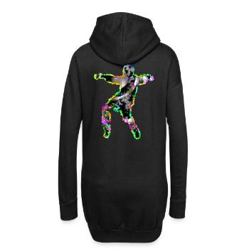 Fraktal & Regenbogen, Nerd Geschenk, Tänzer & bunt - Hoodie-Kleid - Schwarz - Hinten