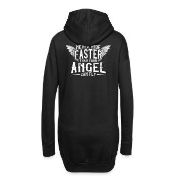 biker spruch engel flügel - Hoodie-Kleid - Schwarz - Hinten
