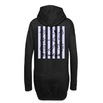Strandgut Muscheln Seesterne und Krebs - Hoodie-Kleid - Schwarz - Hinten