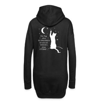 Sprüche Katze / Katzen "Schnurren" Tiere - Hoodie-Kleid - Schwarz - Hinten