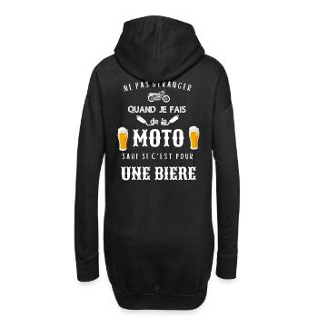 Ne pas déranger moto sauf pour une bière cadeau - Sweat-shirt à capuche long Femme - noir - Dos