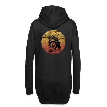 Bovin écossais des Hauts-Plateaux - Sweat-shirt à capuche long Femme - noir - Dos