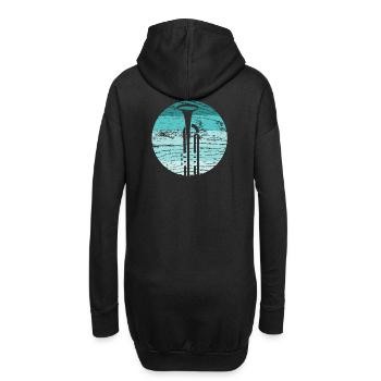 Trompete - Hoodie-Kleid - Schwarz - Hinten