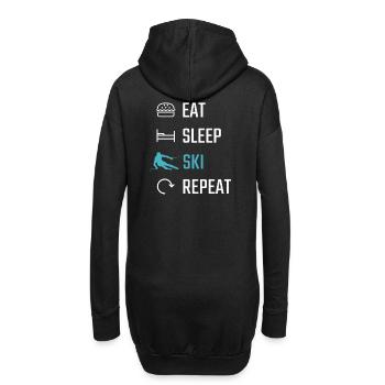 Ski Eat Sleep Ski Repeat - Hoodie-Kleid - Schwarz - Hinten