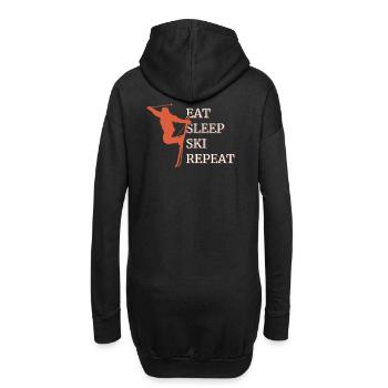 Eat Sleep Ski Repeat - Hoodie-Kleid - Schwarz - Hinten