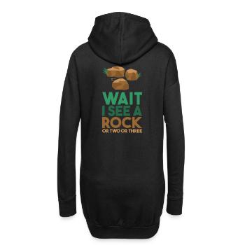 Wait I See A Rock - Sweat-shirt à capuche long Femme - noir - Dos
