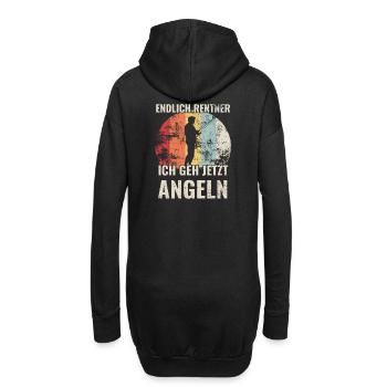 Angeln Rentner Geschenk - Hoodie-Kleid - Schwarz - Hinten