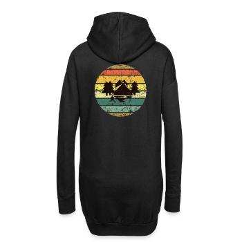 Vintage Retro Camping Camping Tentes - Sweat-shirt à capuche long Femme - noir - Dos