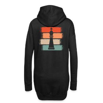 Pièces d’échecs vintage Rétro Cadeau - Sweat-shirt à capuche long Femme - noir - Dos