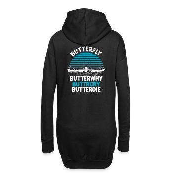 Schwimmer Schwimmen - Hoodie-Kleid - Schwarz - Hinten