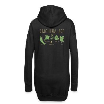 Conception d’herbes pour un jardinier - Sweat-shirt à capuche long Femme - noir - Dos