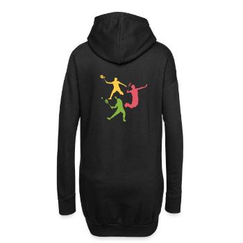 Badmintonspieler Badminton - Hoodie-Kleid - Schwarz - Hinten